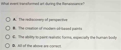 What Event Transformed Art during the Renaissance: A Multi-perspective Analysis